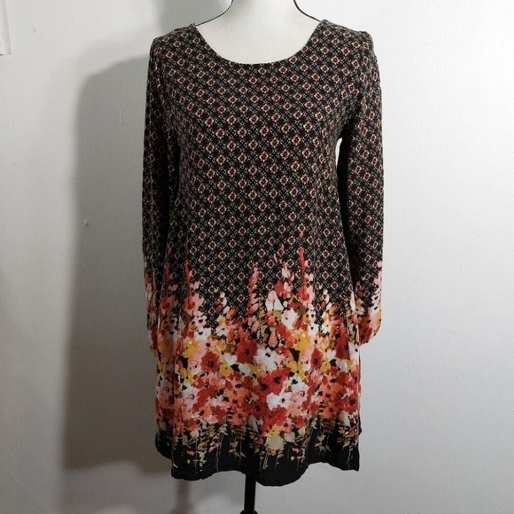 Abercrombie & Fitch Vibrant Fall Colors Long Sleeve A Line Mini Dress Size S